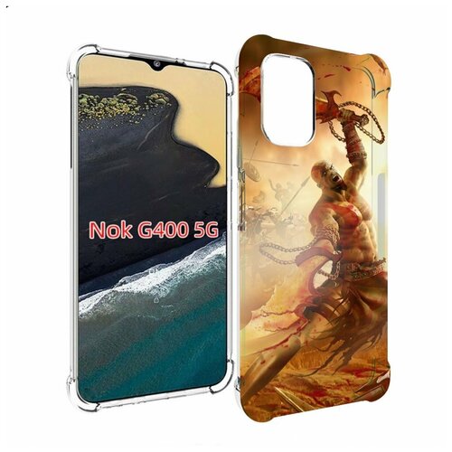 Чехол MyPads God Of War III для Nokia G400 5G задняя-панель-накладка-бампер