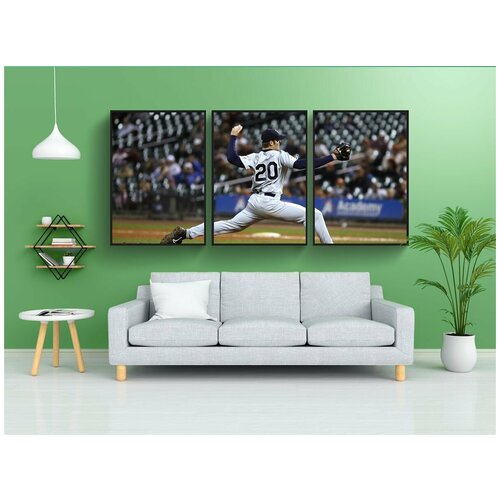 фото Набор модулных постеров для интерьера "бейсбол, игрок, кувшин" 60x90 см. в тубусе, без рамки lotsprints