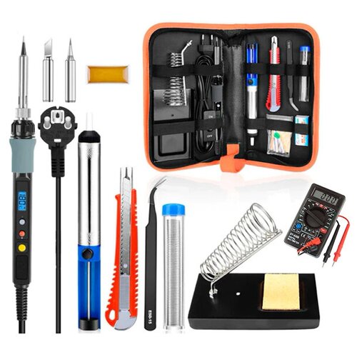 Набор паяльный большой на 80 Вт - 15 элементов в комплекте Паяльник с набором аксессуаров для пайки 270000₽
