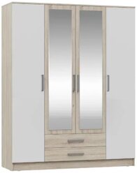 Шкаф Миф Мартина 4-дверный белый / дуб сонома 160х52х201.6 см