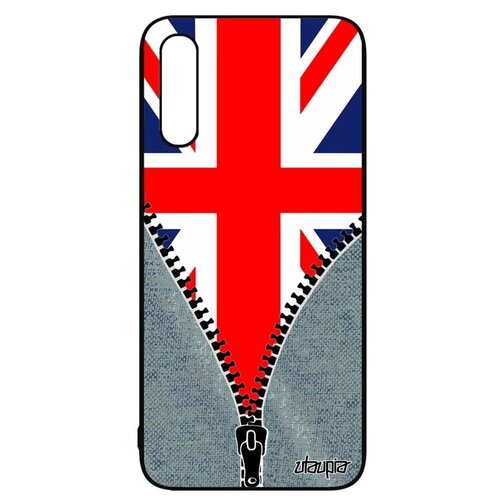 фото Противоударный чехол для // galaxy a50 // "флаг английский на молнии" дизайн туризм, utaupia, серый