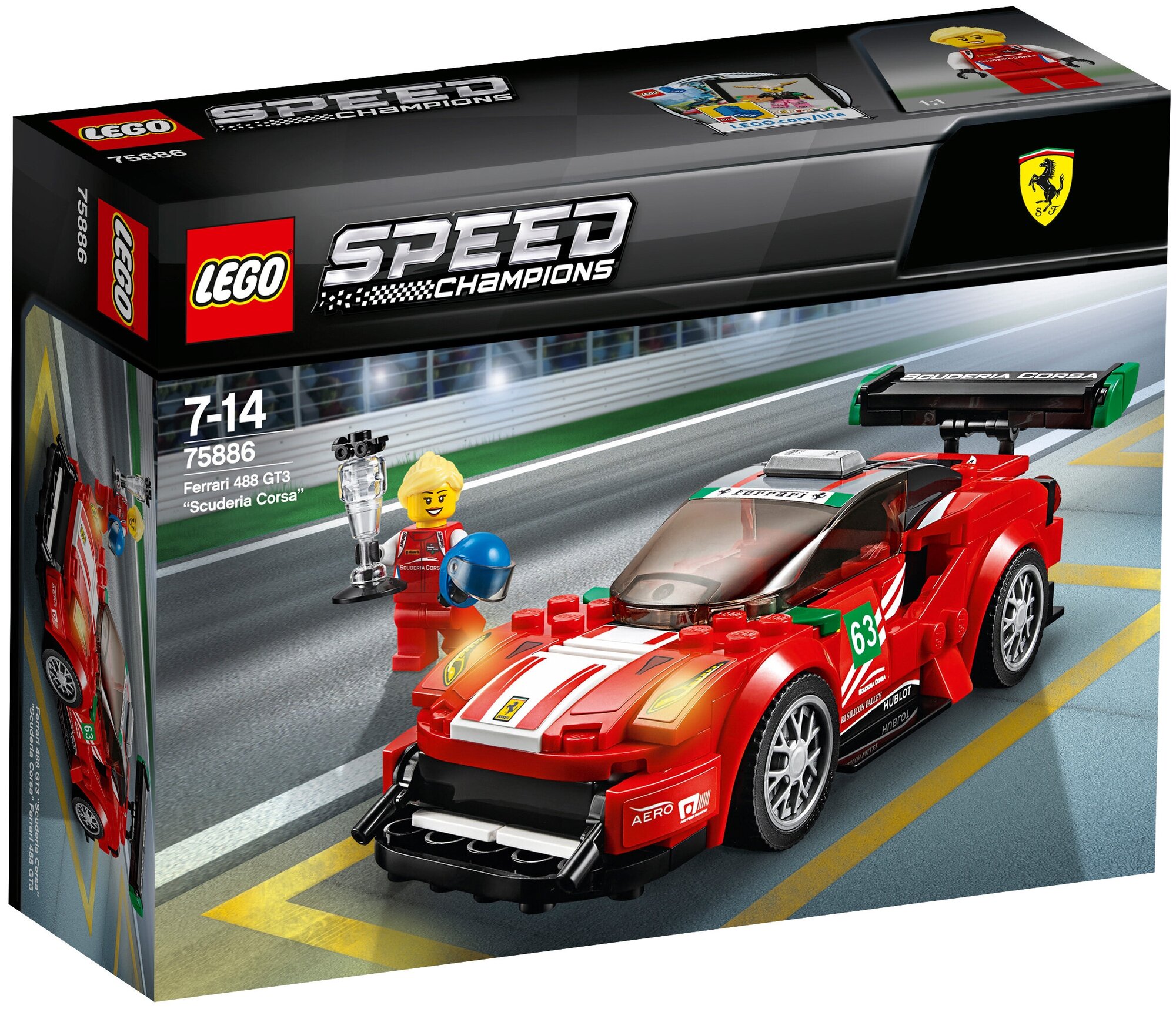 Конструктор LEGO Speed Champions Ferrari 488 GT3 Scuderia Corsa, 179 деталей (75886) - фото №18