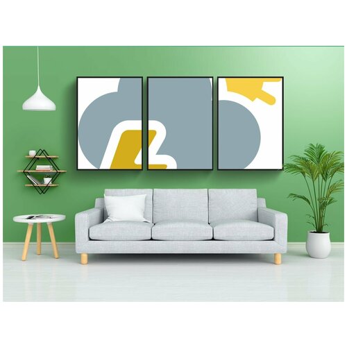 фото Набор модулных постеров для интерьера "облако, частично облачно, солнце" 60x90 см. в тубусе, без рамки lotsprints