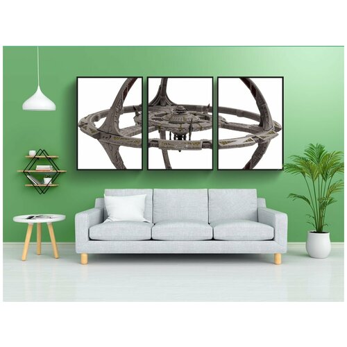 фото Набор модулных постеров для интерьера "космическая станция, модель, изолированный" 60x90 см. в тубусе, без рамки lotsprints