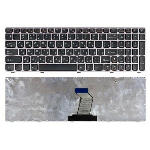Клавиатура для ноутбука Lenovo IdeaPad Z560 Z560A Z565A G570 G570A G570AH G570G G570GL G575 G575A G575G G770 черная с бронзовой рамкой 199000₽
