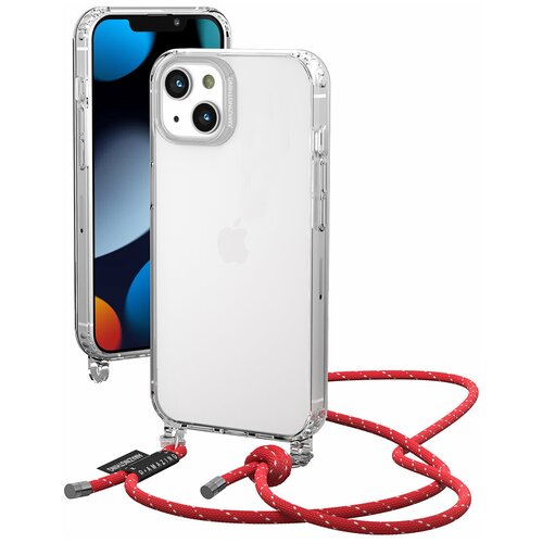 фото Чехол на apple iphone 13 amazingthing advanta crossbody lanyard transparent red