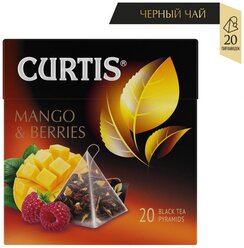 Чай черный Curtis "Mango & berries", с добавками, 20 пирамидок