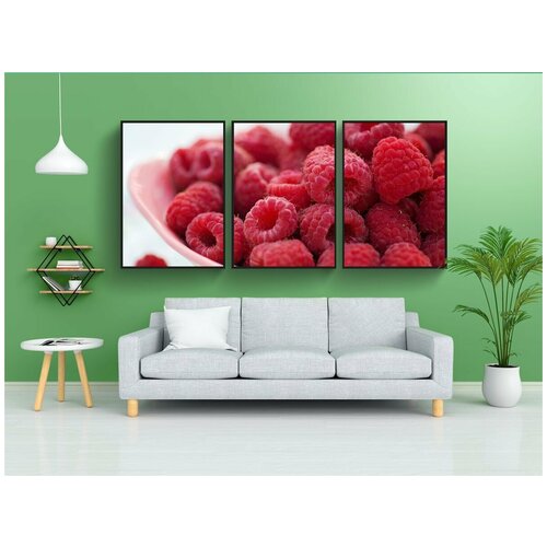 фото Набор модулных постеров для интерьера "малина, завтрак, летом" 60x90 см. в тубусе, без рамки lotsprints