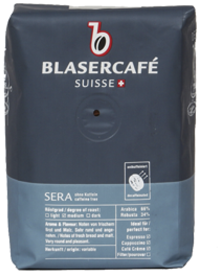 Кофе в зернах Blasercafe "Sera" Decaf. 250гр.
