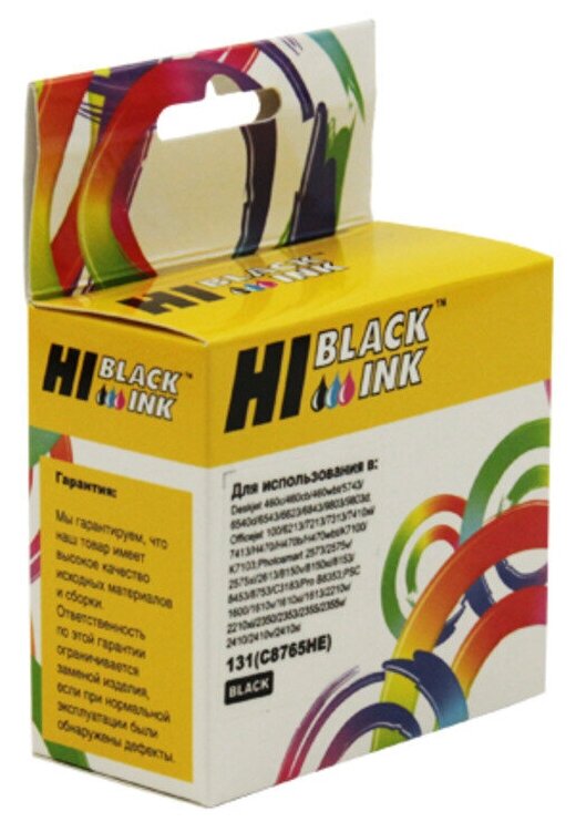 Картридж Hi-Black (HB-C8765HE) для HP DJ 460C/5743/Officejet 6213/7213/7313/7413, №131, Bk