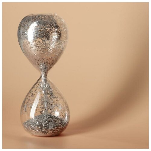 фото Часы песочные "шанаду", сувенирные, 8х8х19 см, песок с серебристыми блёстками mikimarket
