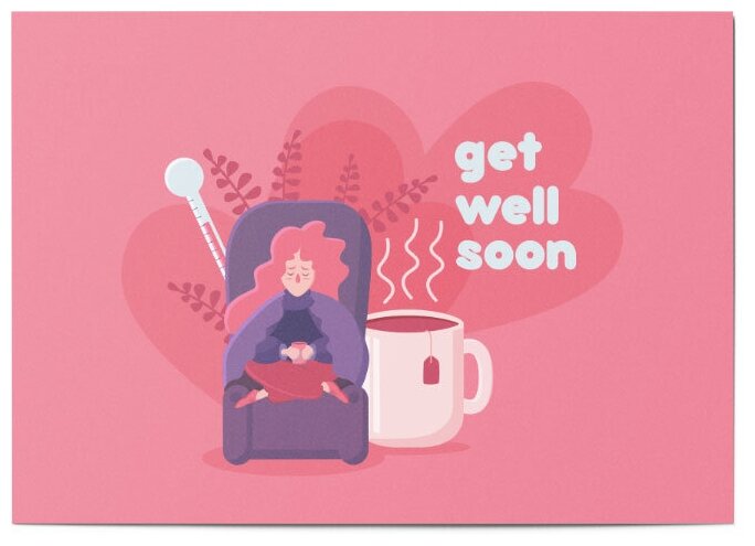 Открытка Print it! "Get well soon"