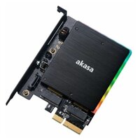 Адаптер ARGB с радиатором AKASA для 2xM.2 PCI-e SSD в PCI-e AK-PCCM2P-04