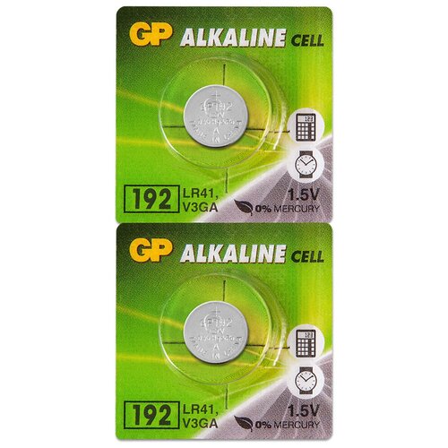 Батарейка AG3 (LR41, 384, 392, 736) 1.5V GP Blister, 2 шт. батарейка щелочная maxell lr41 384 392 g3 комплект 2 штуки