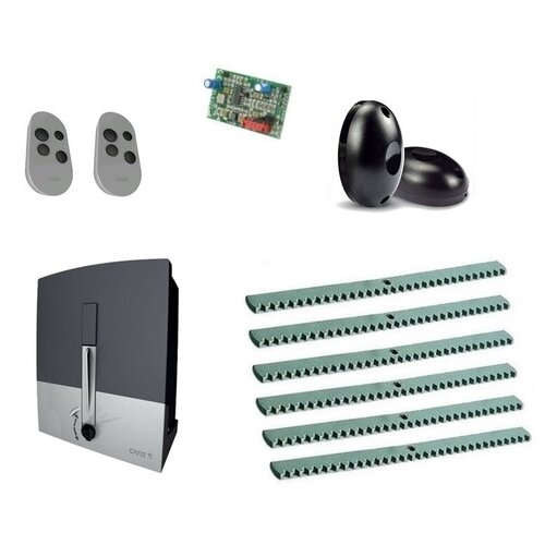 Автоматика для откатных ворот CAME BXL04AGS KIT6-FK, комплект: привод, радиоприемник, 2 пульта, фотоэлементы, 6 реек
