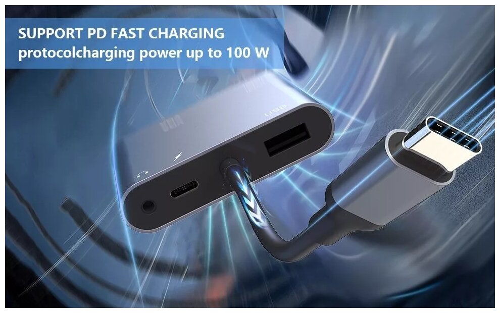 Адаптер USB Type-Cm-->VGA, HDMI 4k*30Hz, USB3.0, PD, Audio, iOpen (Aopen/Qust)<ACU4511> VCOM Адаптер-переходник AOpen/Qust USB 3.1 Type C M/HDMI F/VGA F/USB 3.0 Type A F/Jack 3.5 mm F (ACU4511) - фото №19