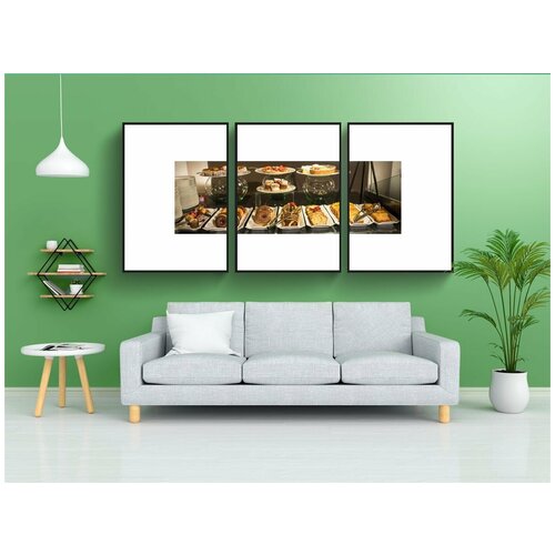 фото Набор модулных постеров для интерьера "завтрак шведский стол, милая, еда" 60x90 см. в тубусе, без рамки lotsprints