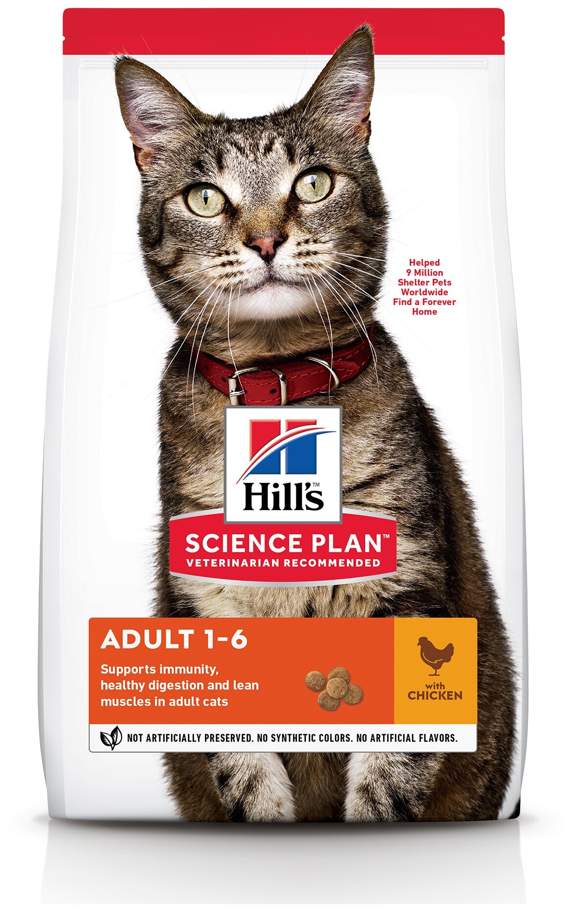 Сухой корм Hill's Science Plan Feline Adult Optimal Care для взрослых кошек с курицей 1,5кг 604718 - фотография № 1