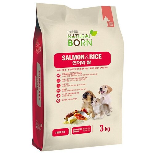 Корм для собак Natural Born Salmon  & Rice 3 кг.