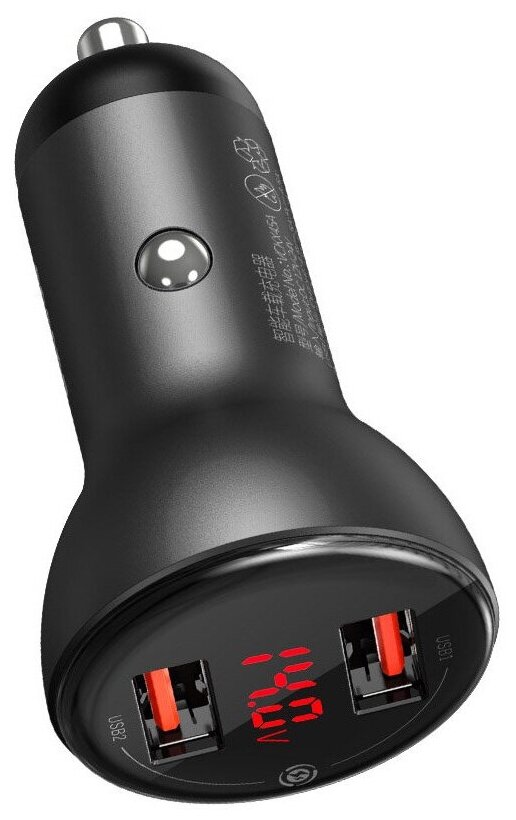 Автомобильное зарядное устройство Baseus Digital Display Dual SCP Quick Charger Car Charger U+U 45W Gray (CCBX-B0G)