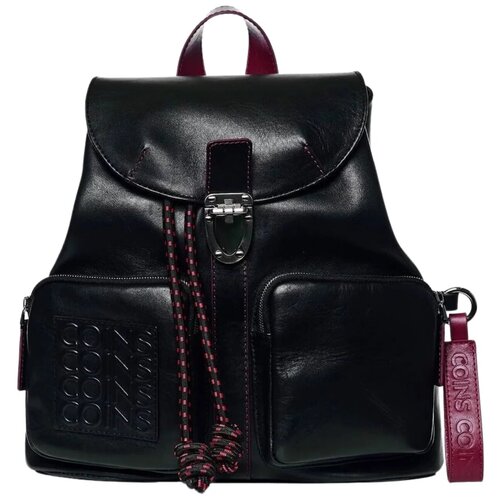 фото Женский кожаный рюкзак cns-coins mone (чёрный) coal из натуральной кожи