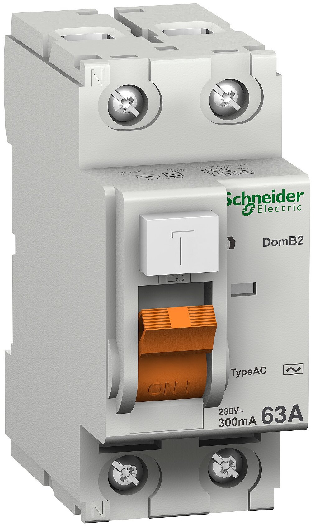 Выключатель дифференциального тока (УЗО) 2п 63А 30мА тип AC ВД63 Домовой Schneider Electric 11455, 1шт