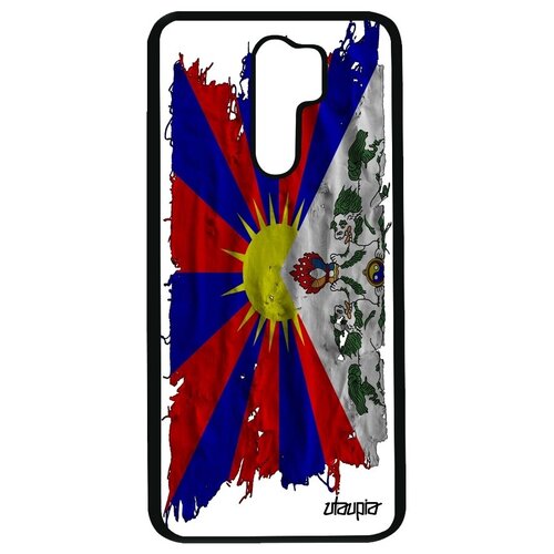 фото Противоударный чехол для мобильного // xiaomi redmi 9 // "флаг тибета на ткани" государственный стиль, utaupia, белый