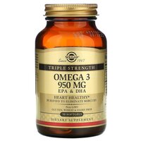 Solgar, Omega-3, EPA & DHA, Triple Strength, 950 mg, омега-3, ЭПК и ДГК, тройной концентрации, 950 мг, 50 капсул