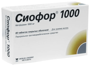 Сиофор таб. п/о плен., 1000 мг, 60 шт.