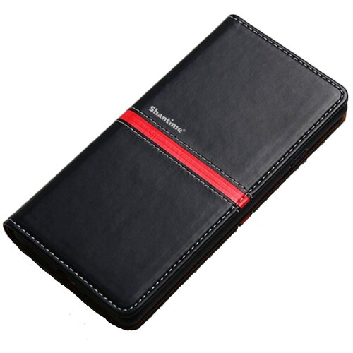 фото Чехол-книжка mypads для xiaomi mi max 1 на жесткой металлической основе черный с красной полосой