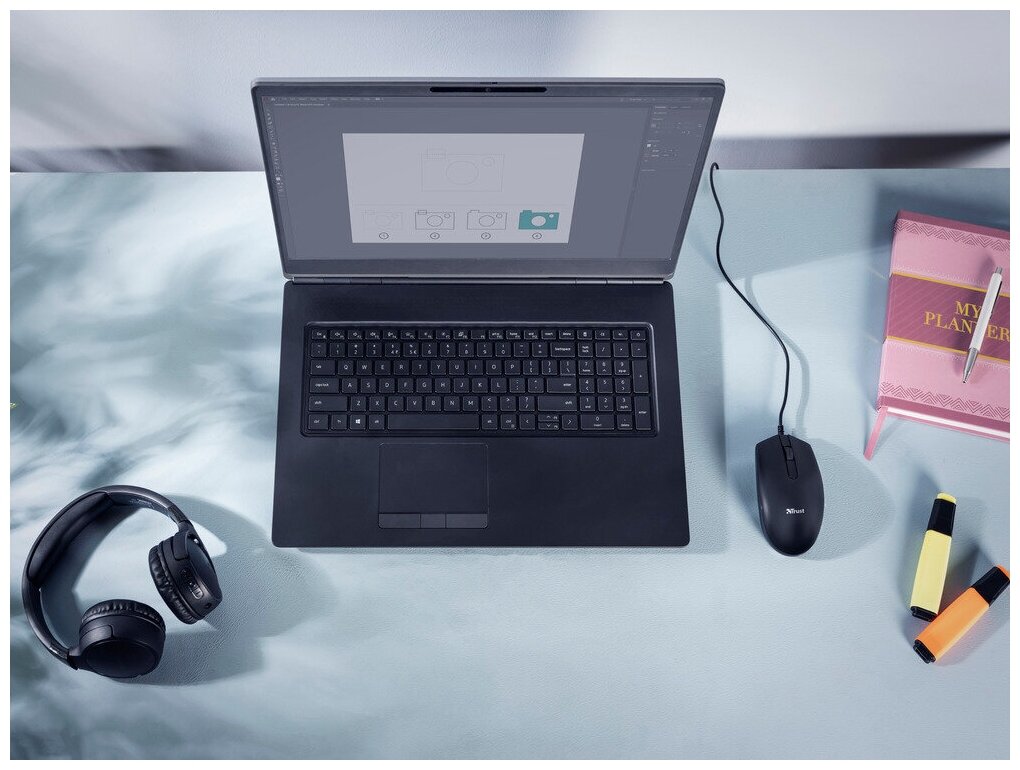 Мышь Trust Basi черная