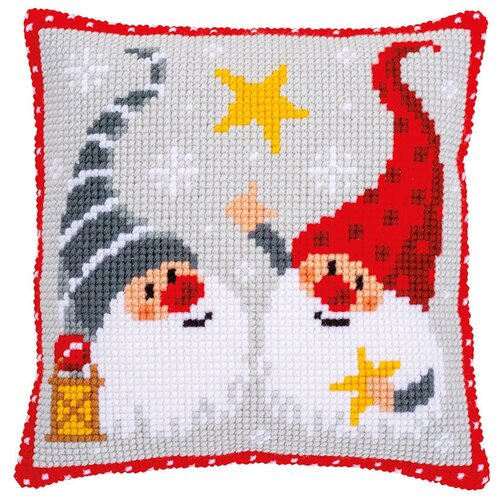 фото Набор для вышивания подушки рождественские гномы vervaco pn-0172634