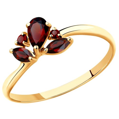 фото Sokolov кольцо из золота с гранатами 715468, размер 18