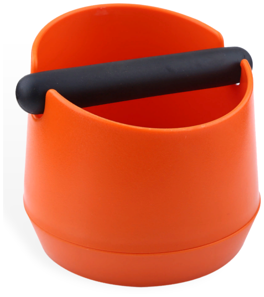 Нок-бокс для кофе пластиковый 15.5*15.5 см Milk Mazer, цвет оранжевый, нок бокс для кофейных отходов, контейнер для кофейного жмыха - фотография № 1
