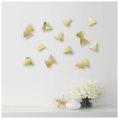 Декор для стен Umbra Confetti Triangles, латунь