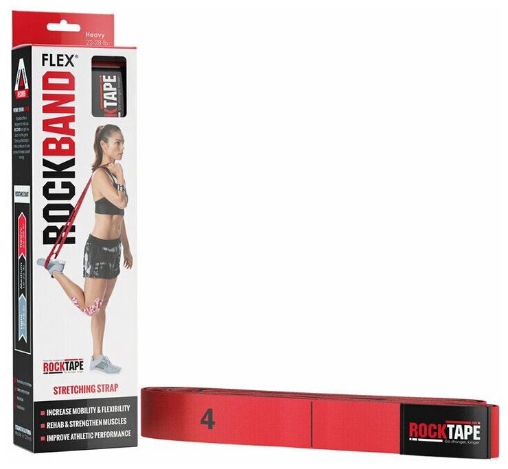 Ленты для восстановления и растяжки Rocktape RockBand Flex, тяжелое сопротивление