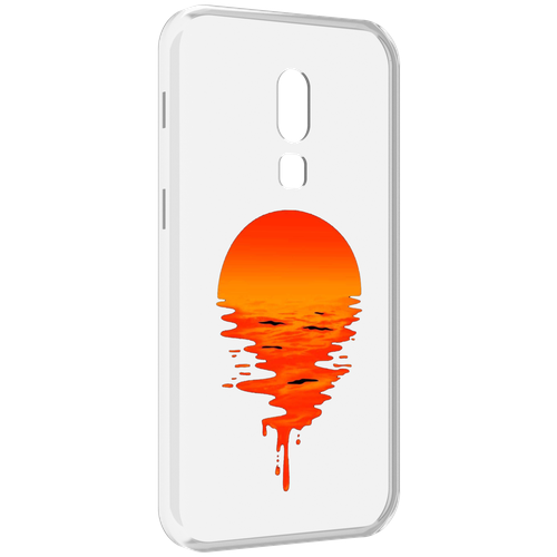 Чехол MyPads оранжевый закат на воде для Meizu V8 задняя-панель-накладка-бампер