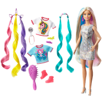 Кукла Barbie Радужные волосы GHN04 мультиколор