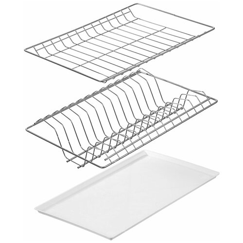 Посудосушитель с поддоном в модуль 400 мм, с рамкой, хром