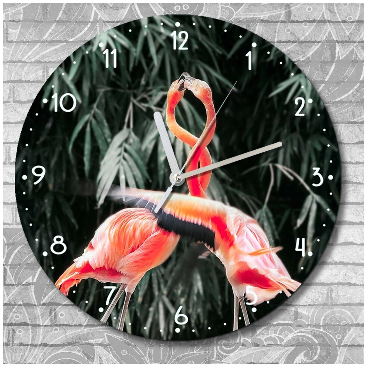 Настенные часы УФ животные птицы фламинго - 3064