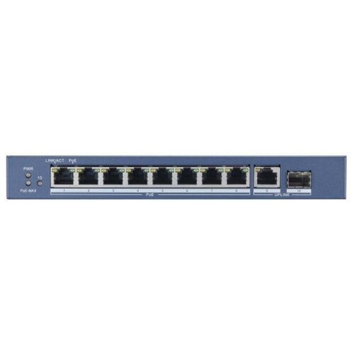 ds 3e0510p e m коммутатор с питанием poe Коммутатор Hikvision DS-3E0510P-E 9G 1SFP 8PoE 110W неуправляемый