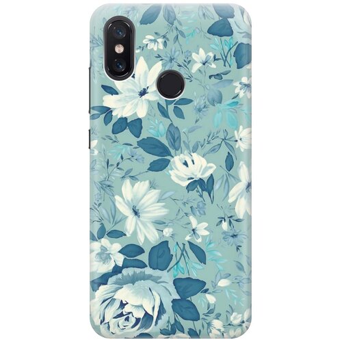 фото Re:pa накладка transparent для xiaomi mi 8 с принтом "цветы на голубом"