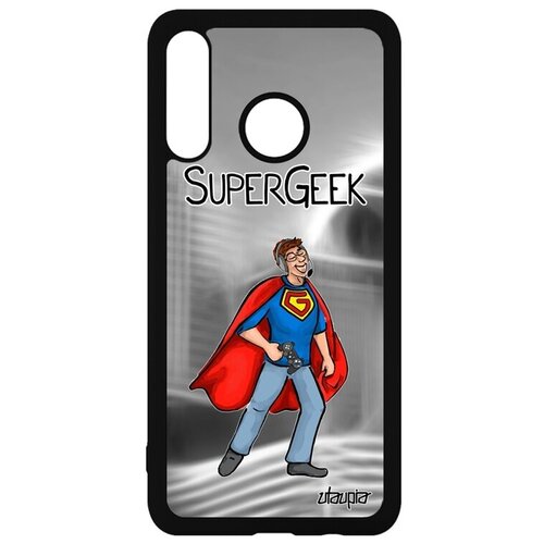 фото Защитный чехол для мобильного // huawei p30 lite // "супергик" комикс комичный, utaupia, серый