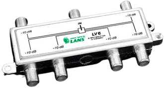 Делитель Lans LV6 делитель телевизионного сигнала на 6 линий (сплиттер)