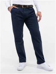 Плотные мужские брюки слаксы Великоросс синего цвета брюки мужские синие из 100%-ного премиального хлопка 52