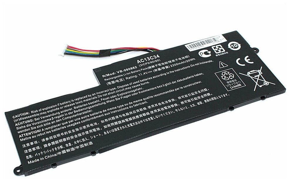 Аккумуляторная батарея для ноутбука Acer Aspire E3-112 (AC13C34) 11.4V 2200mAh OEM