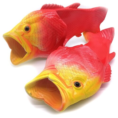 фото Тапочки-шлепки "рыба красная". tapatuli. цвет красный. унисекс. универсальный размер рф 42/43