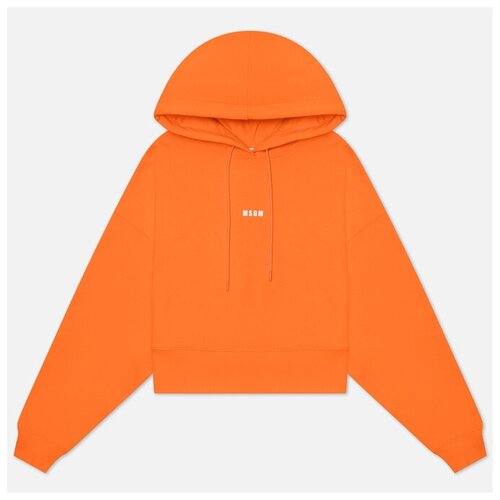 фото Женская толстовка msgm micrologo seasonal hoodie оранжевый , размер l