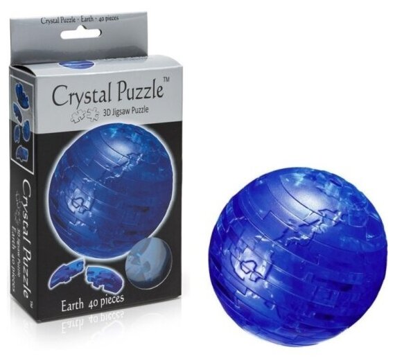 Головоломка 3D Crystal Puzzle Планета земля голубая цвет: синий - фото №6