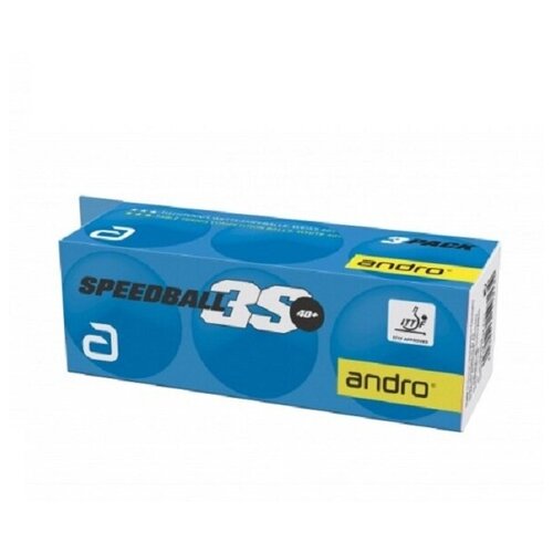 фото Мячи для настольного тенниса andro 3* speedball-3s 40+ plastic abs x3 white